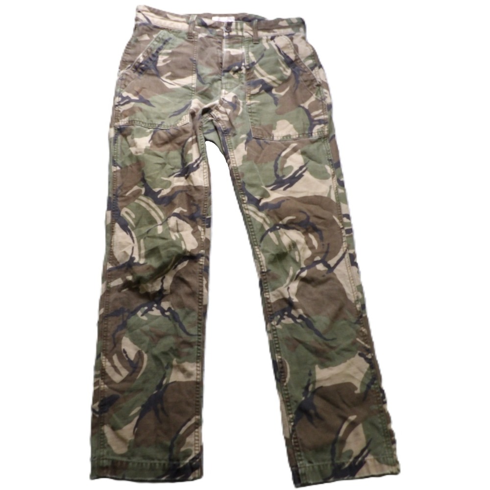Wallace & Barnes Men Camo Cargo Utility Fatigue Pant Green Cotton 29WX32L Rugged